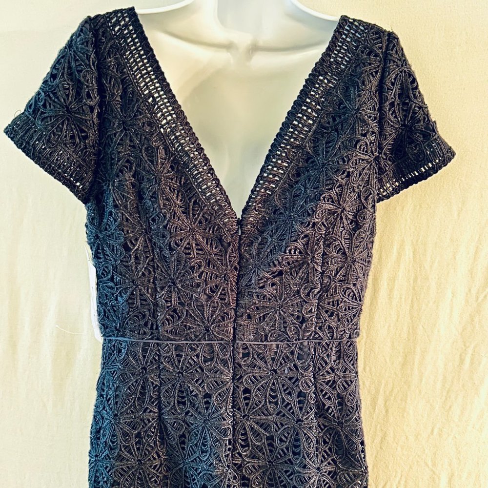 JS Collections Sequin Embellished Crochet Column Gown NWT - Picture 5 of 16